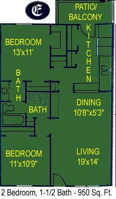 B2 2x2 0411 floor plan
